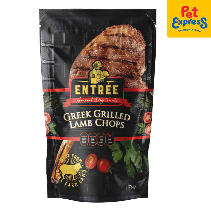 Entrée Gourmet Greek Grilled Lamb Chops Dog Treats 70g