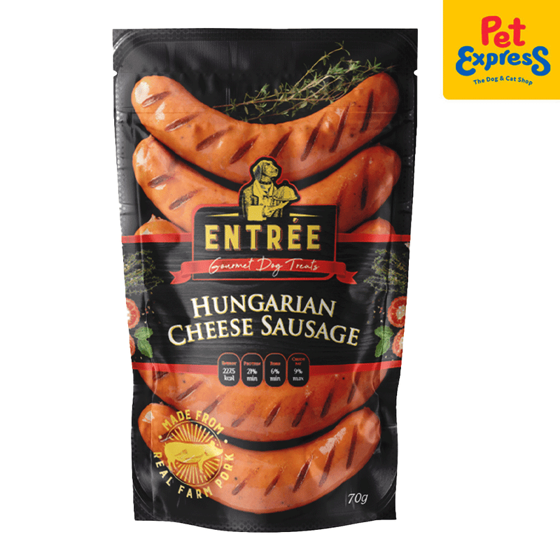 Entrée Gourmet Hungarian Cheese Sausage Dog Treats 70g