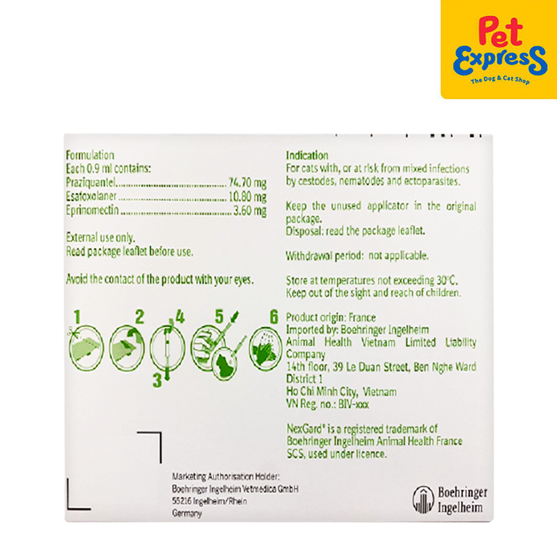 NexGard Combo Spot on for Cats 2.5 - 7.5kg (3 pipets)