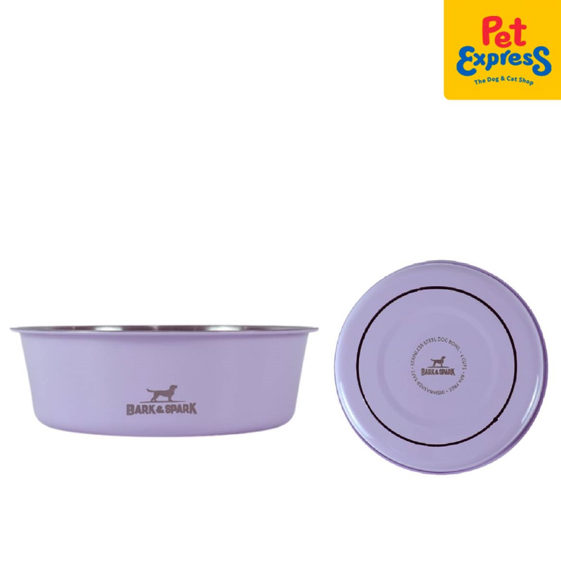 Bark and Spark Ordinary Stainless Steel Dog Bowl Lilac 32oz