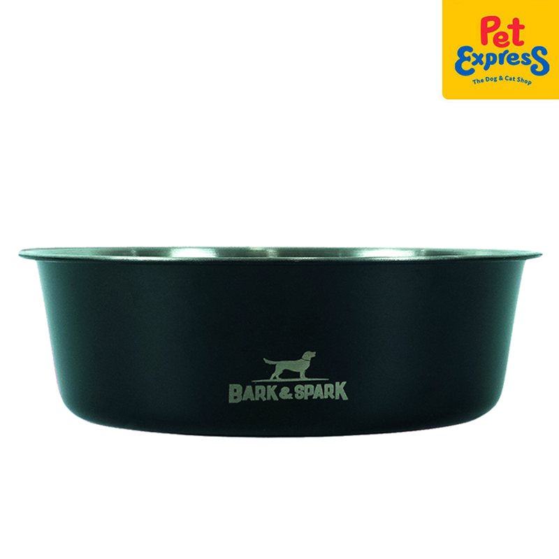 Bark and Spark Ordinary Stainless Steel Dog Bowl Black 64oz