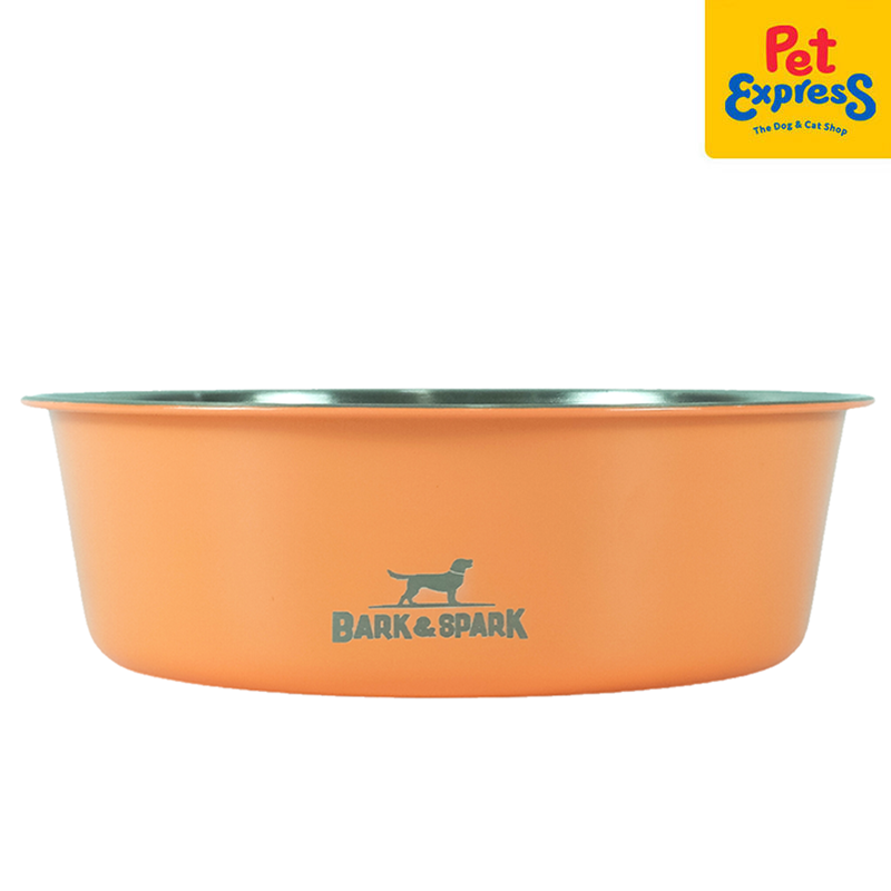 Bark and Spark Ordinary Stainless Steel Dog Bowl Orange 64oz