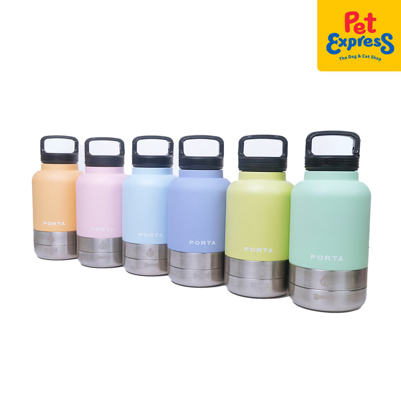 Porta Water Bottle with Detachable Pet Bowls Pet Feeder Seafoam 32oz
