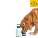 Porta Water Bottle with Detachable Pet Bowls Pet Feeder Seafoam 32oz