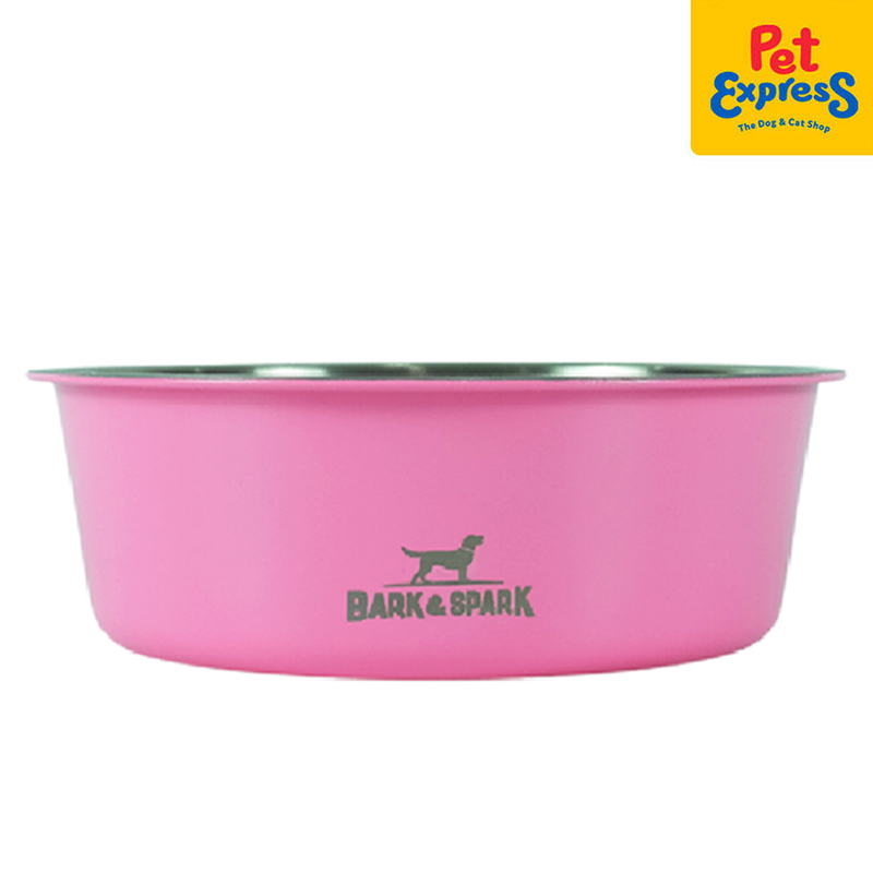 Bark and Spark Ordinary Stainless Steel Dog Bowl Pink 64oz