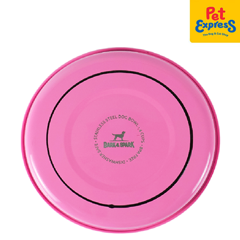Bark and Spark Ordinary Stainless Steel Dog Bowl Pink 64oz