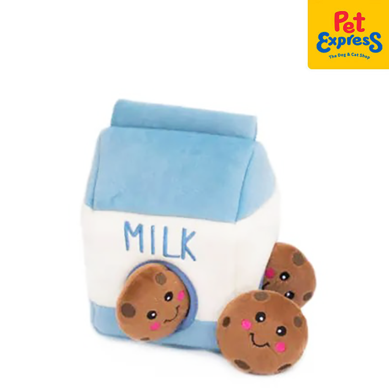 Zippy Paws Burrow Milk and Cookies Plush Dog Toy