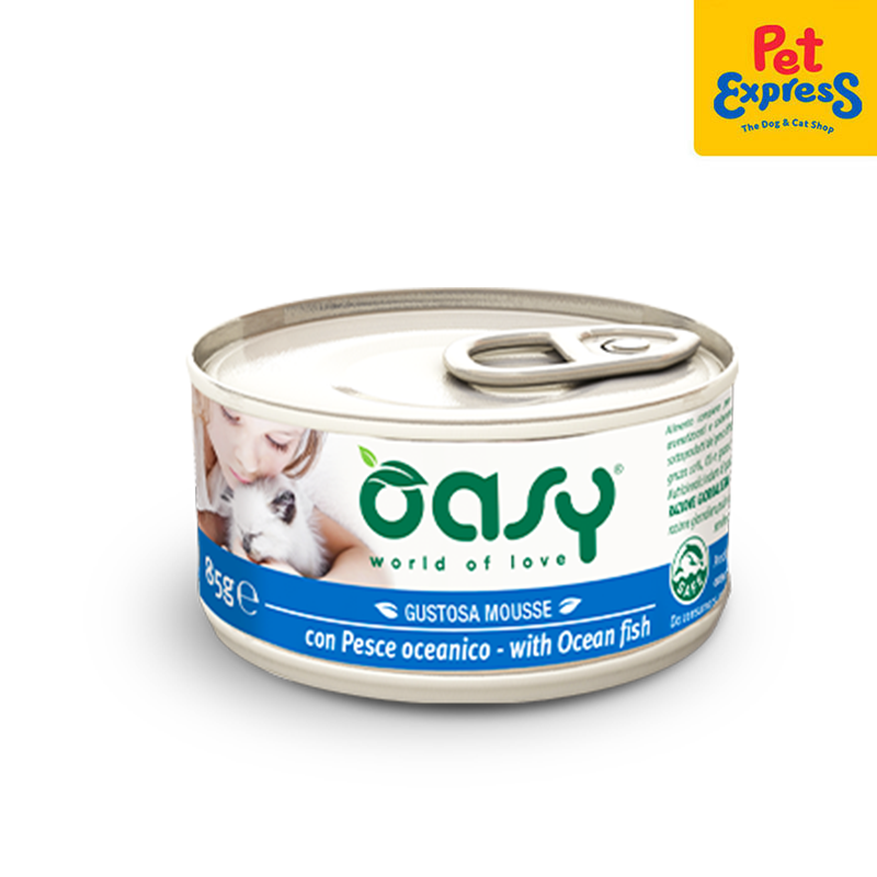 Oasy Tasty Mousse with Ocean Fish Wet Cat Food 85g (6 cans)