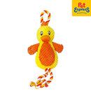 Approved Plush Yellow Bird with Rope Dog Toy