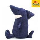 Approved Plush Navy Blue Happy Shark Dog Toy