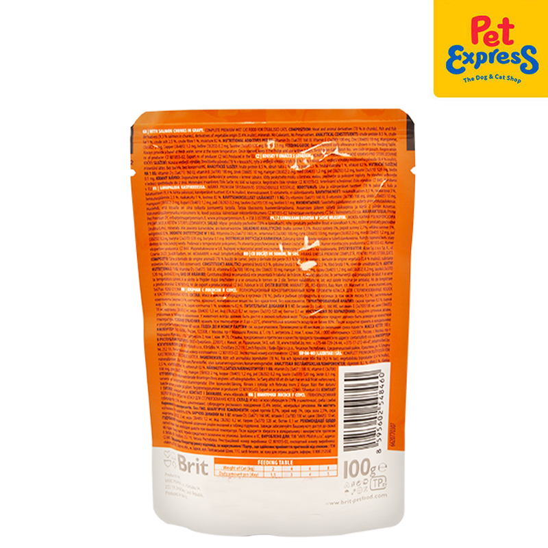 Brit Premium by Nature Sterilized Salmon in Gravy Wet Cat Food 100g (24 pouches)