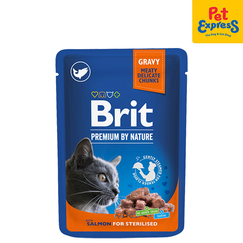 Brit Premium by Nature Sterilized Salmon in Gravy Wet Cat Food 100g (24 pouches)