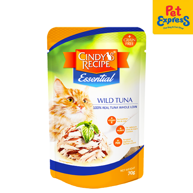 Cindy's Recipe Essential Wild Tuna Wet Cat Food 70g (12 pouches)