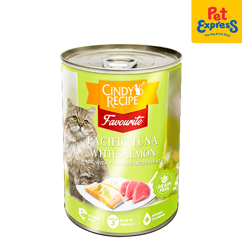 Cindy's Recipe Favourite Pacific Tuna with Salmon Wet Cat Food 400g (2 cans)