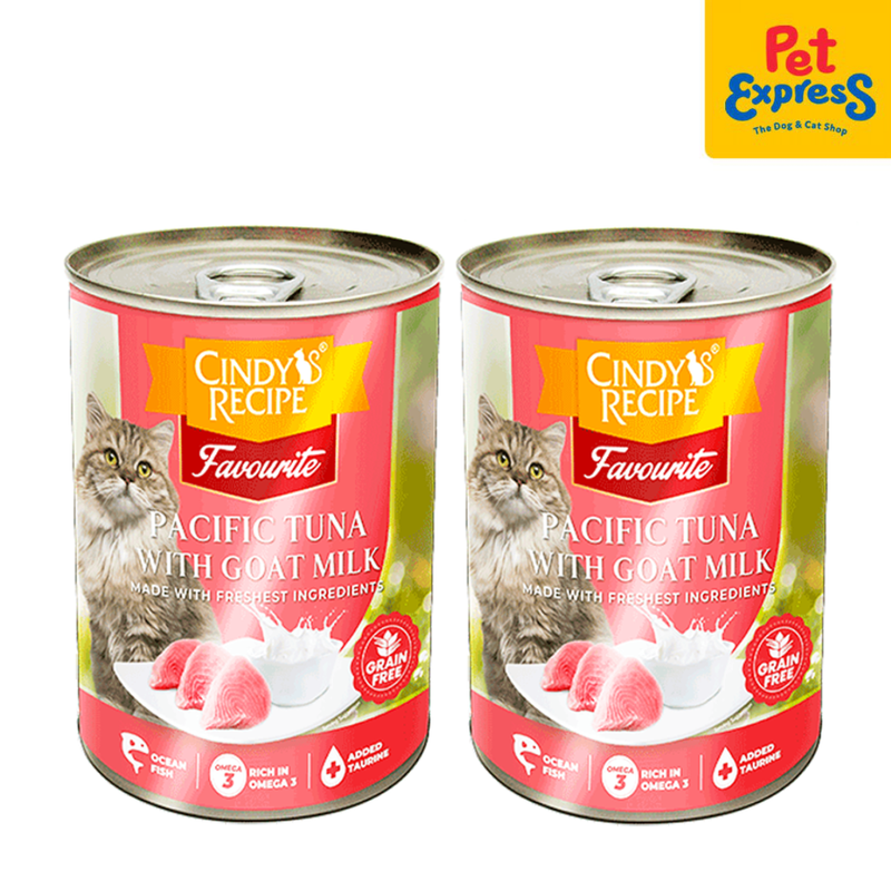 Cindy's Recipe Favourite Pacific Tuna with Goat Milk Wet Cat Food 400g (2 cans)