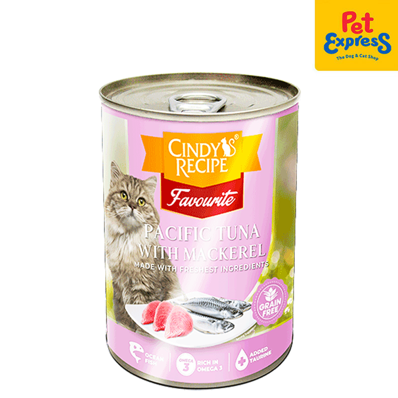 Cindy's Recipe Favourite Pacific Tuna with Mackerel Wet Cat Food 400g (2 cans)