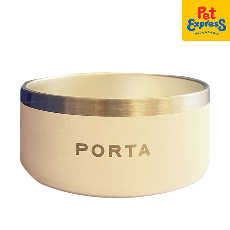 Porta Double Wall Stainless Steel Bowl 16oz pearl