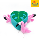 Zippy Paws Burrow Flamingos in Monstera Plush Dog Toy