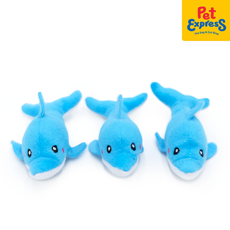 Zippy Paws Burrow Dolphins in Palm Tree Plush Dog Toy