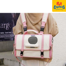 Approved Hard Bag Oval Pet Carrier Cream Pink
