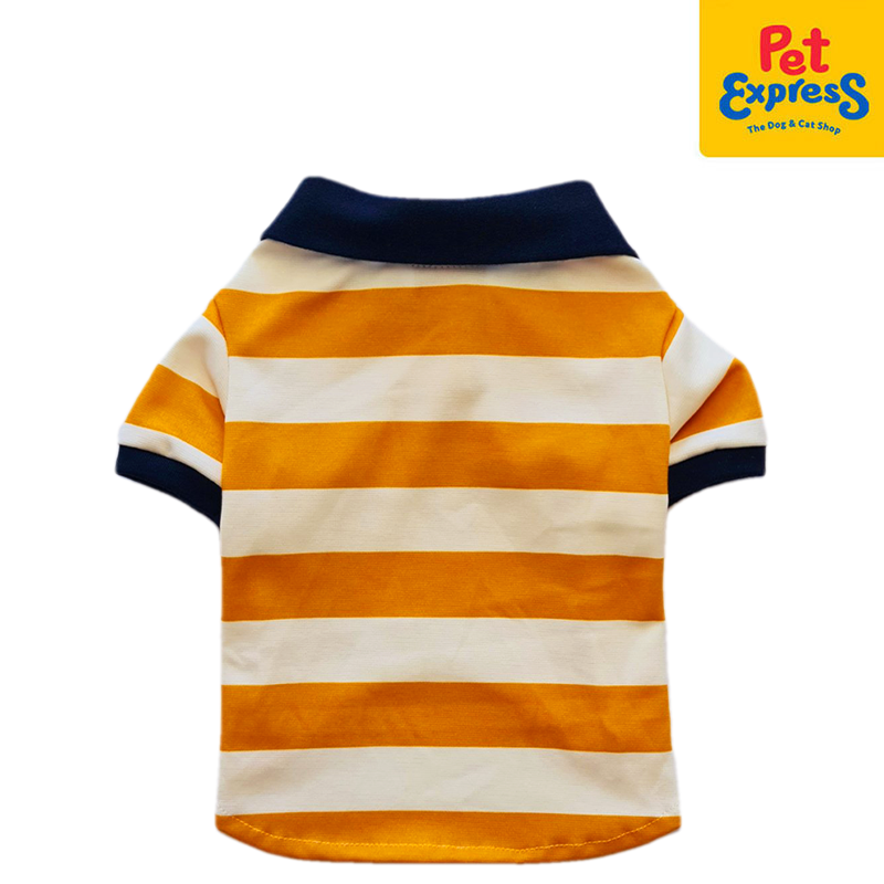 Pawsh Couture Toby Polo Stripes Dog Apparel Small Mustard