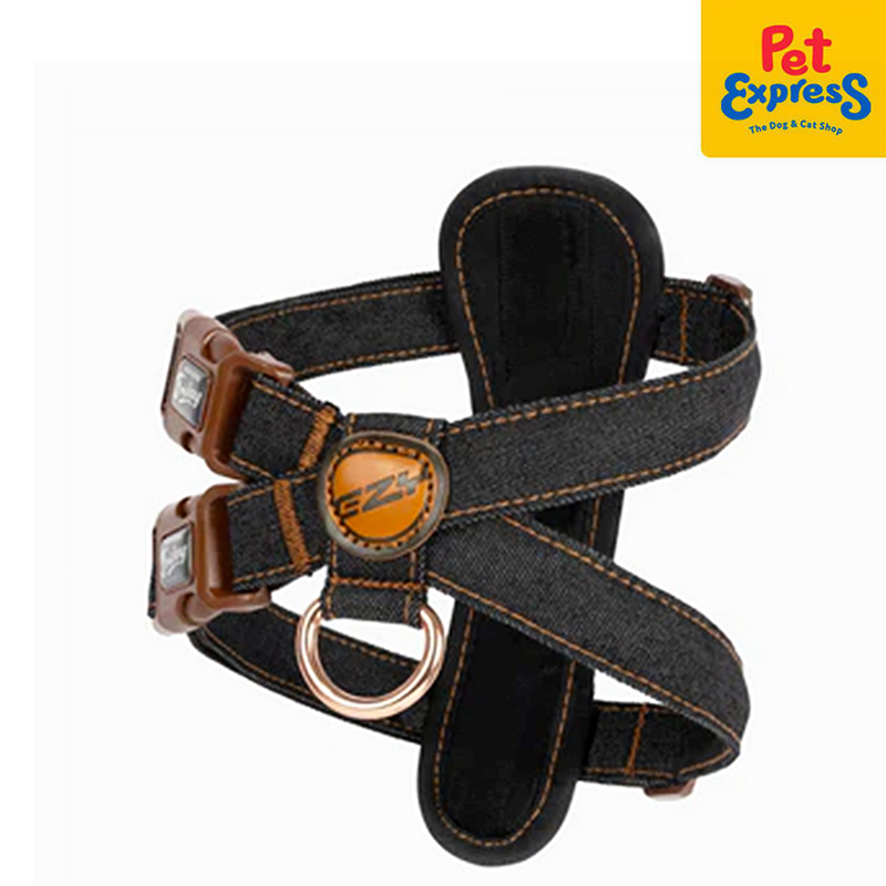EzyDog Chest Plate Dog Harness Extra Large Black Denim