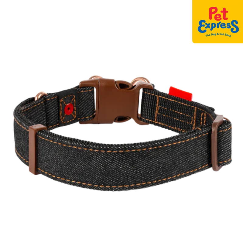 EzyDog Double Up Dog Collar Large Black Denim