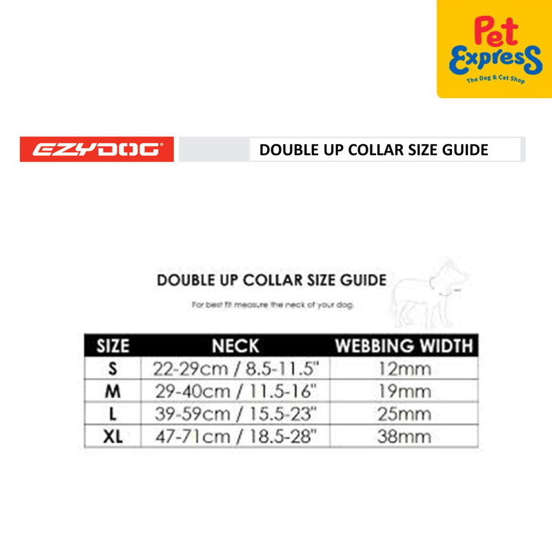 EzyDog Double Up Dog Collar Large Black Denim