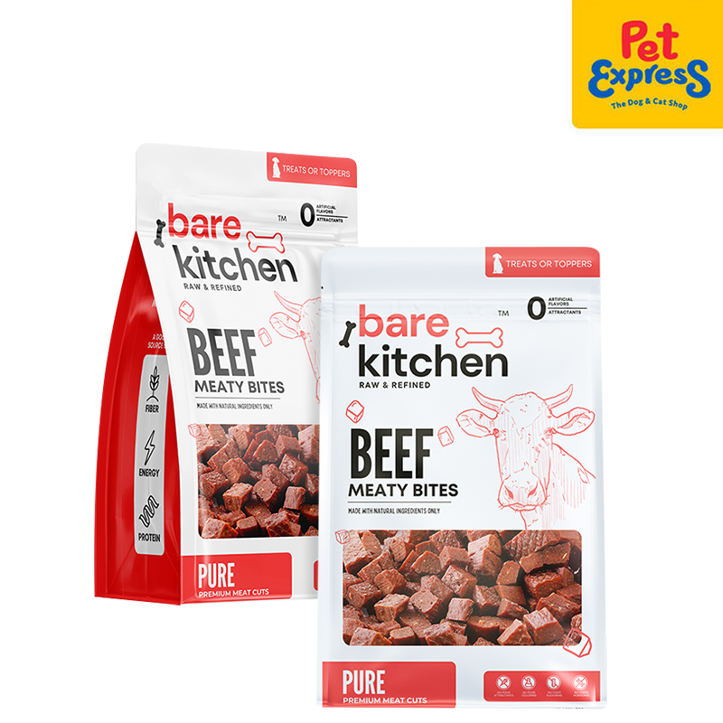 Bare Kitchen Meaty Bites Beef Pet Treats 500g