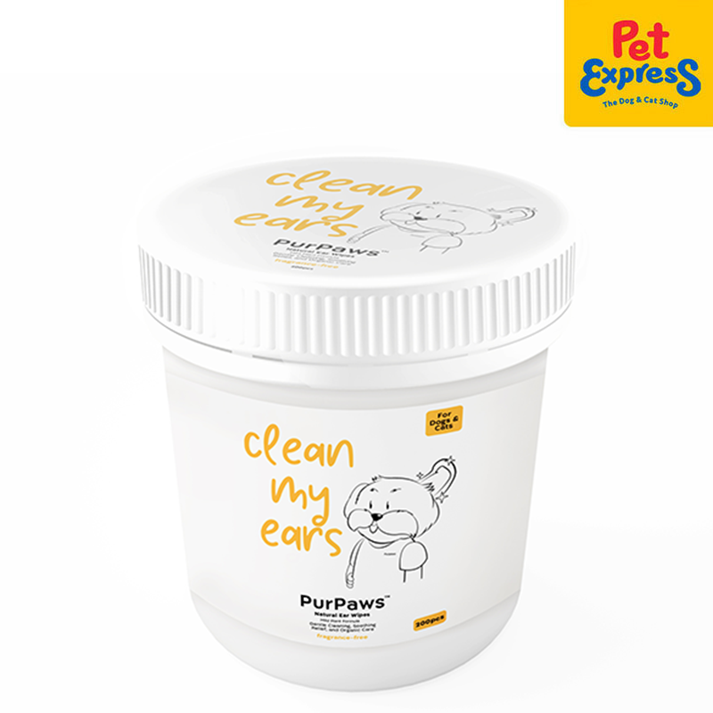 PurPaws Fragrance Free Clean My Ear Pet Wipes 200s