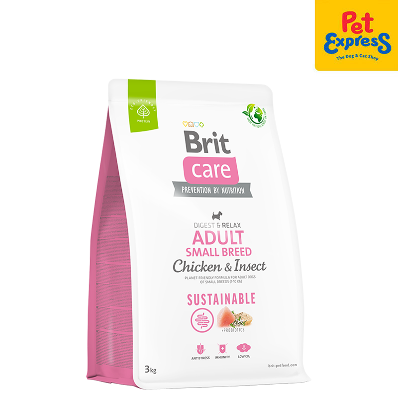 Brit Care Sustainable Adult Small Breed Chicken and Insect Dry Dog Food 3kg