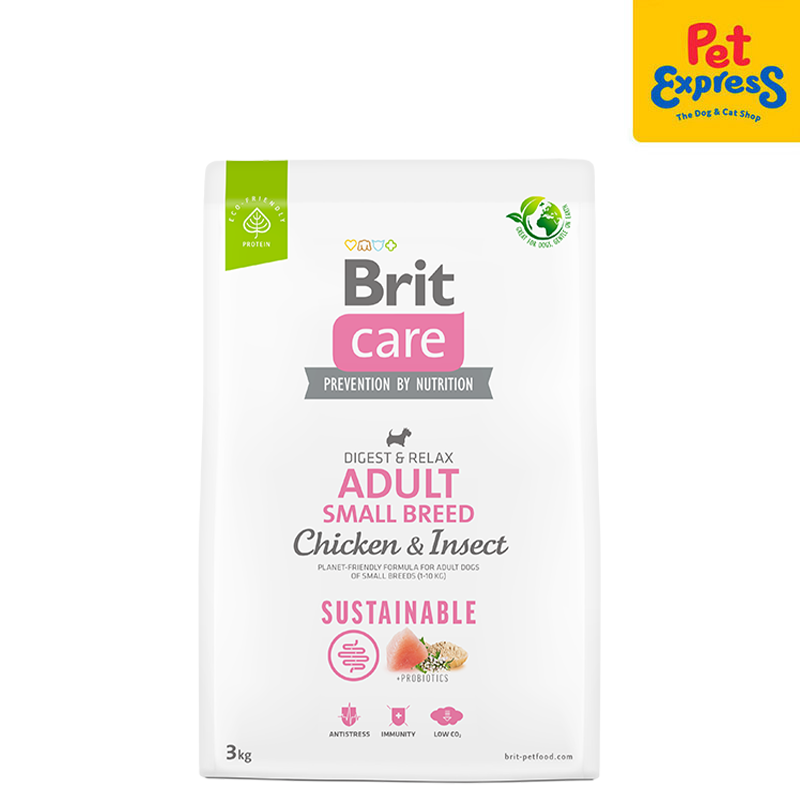 Brit Care Sustainable Adult Small Breed Chicken and Insect Dry Dog Food 3kg
