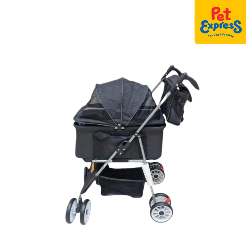 Pet Pals Separated Basket Pet Stroller Black