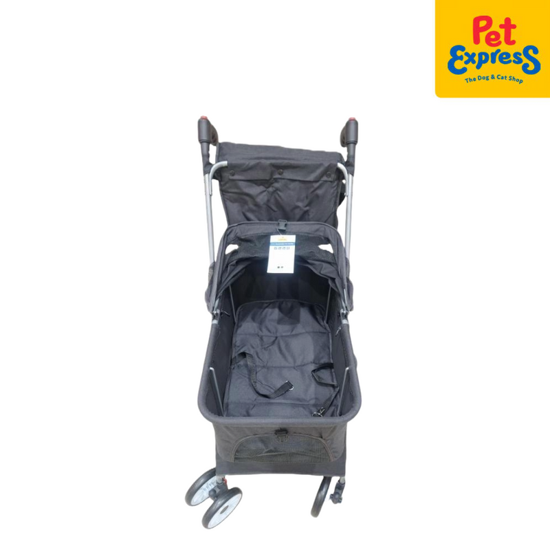 Pet Pals Separated Basket Pet Stroller Black