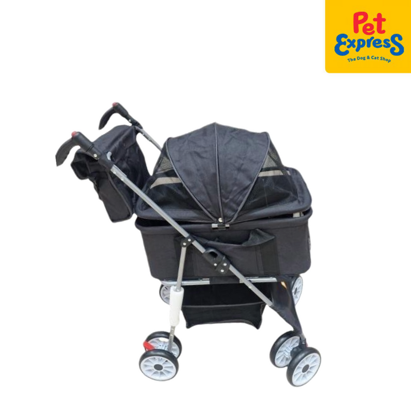 Pet Pals Separated Basket Pet Stroller Black