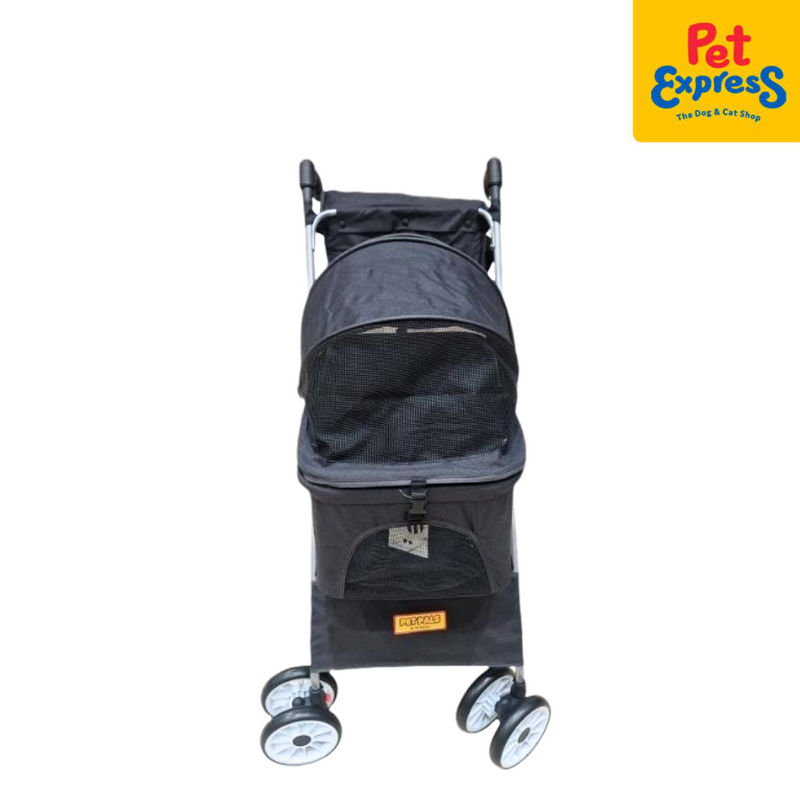 Pet Pals Separated Basket Pet Stroller Black