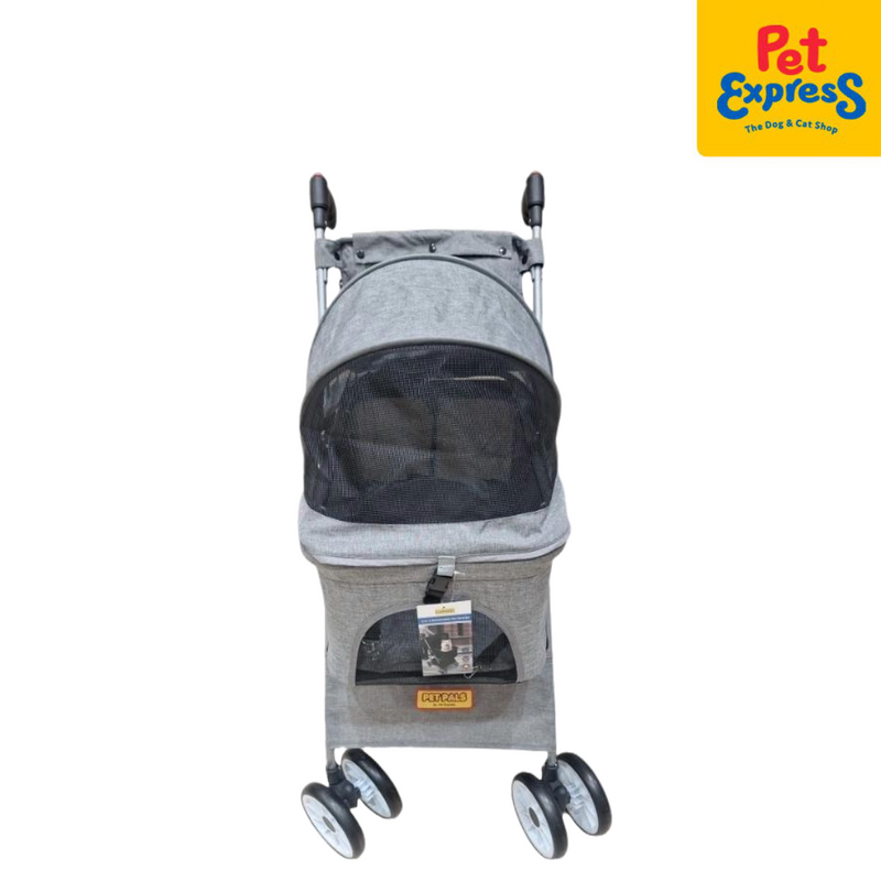 Pet Pals Separated Basket Pet Stroller Grey