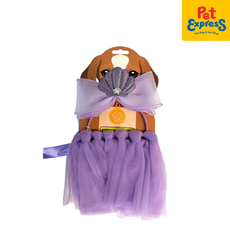 Pet Pals Mermaid Pearl Shell Tutu Set Dog Costume Medium Purple