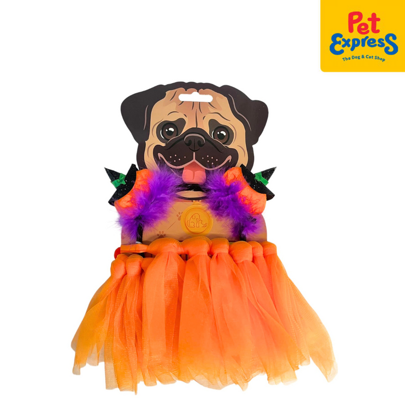 Pet Pals Halloween Pumpkin Tutu Set Dog Costume Small Orange