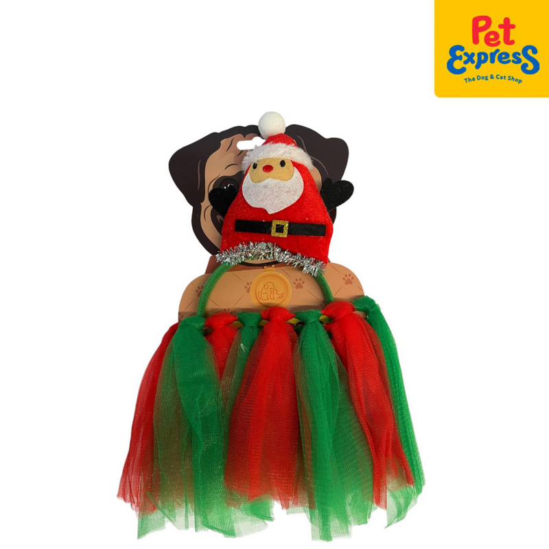 Pet Pals Christmas Santa Tutu Set Dog Costume Medium Red