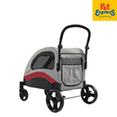 Pet Pals 4 Wheel Pet Stroller Medium Red Grey