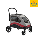 Pet Pals 4 Wheel Pet Stroller Medium Red Grey