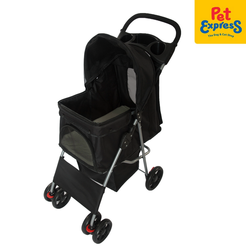 Pet Pals 4 Wheel Pet Stroller Black Silver