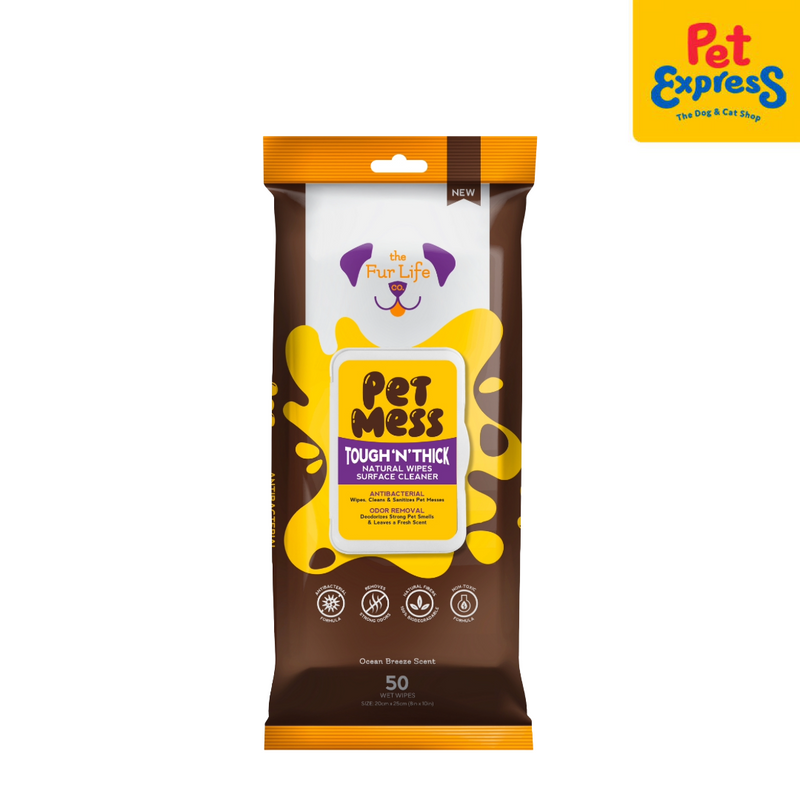 The Fur Life Tough'N'Tick Surface Cleaner Natural Pet Wipes 50s