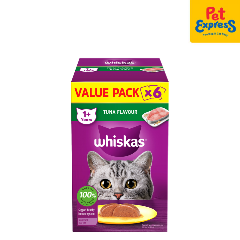 Whiskas Adult Tuna Value Pack Wet Cat Food 80g (6 pouches)
