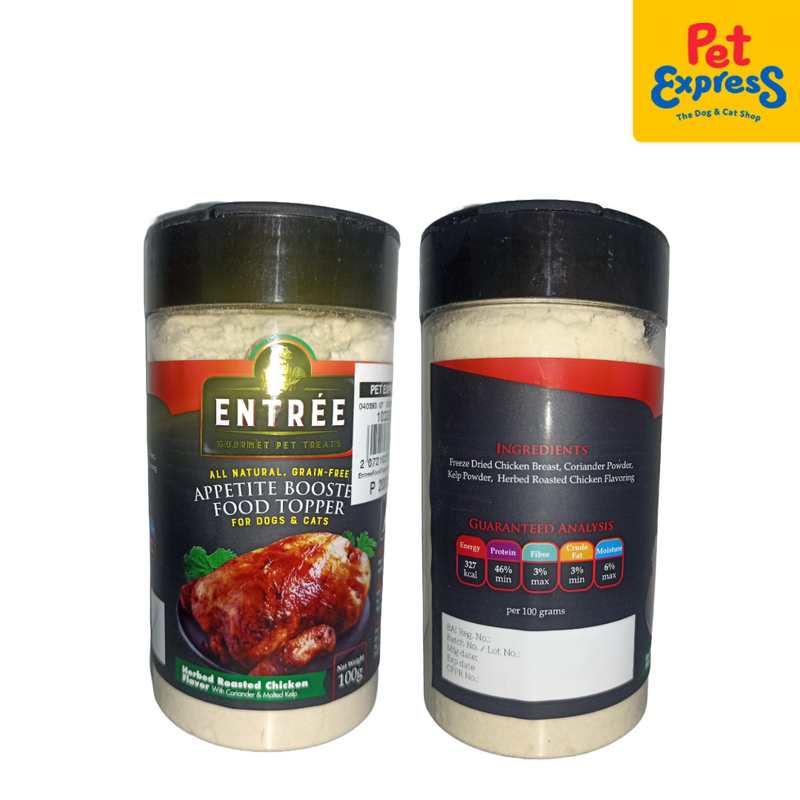 Entrée Appetite Booster Food Topper Herbed Roasted Chicken Pet Treats 100g