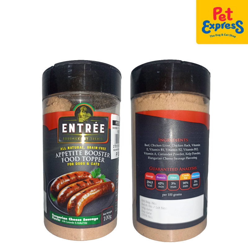Entrée Appetite Booster Food Topper Hungarian Cheese Sausage Pet Treats 100g