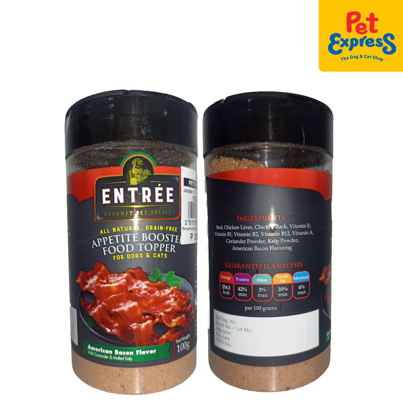 Entrée Appetite Booster Food Topper American Bacon Pet Treats 100g