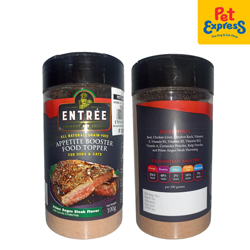 Entrée Appetite Booster Food Topper Prime Angus Steak Pet Treats 100g