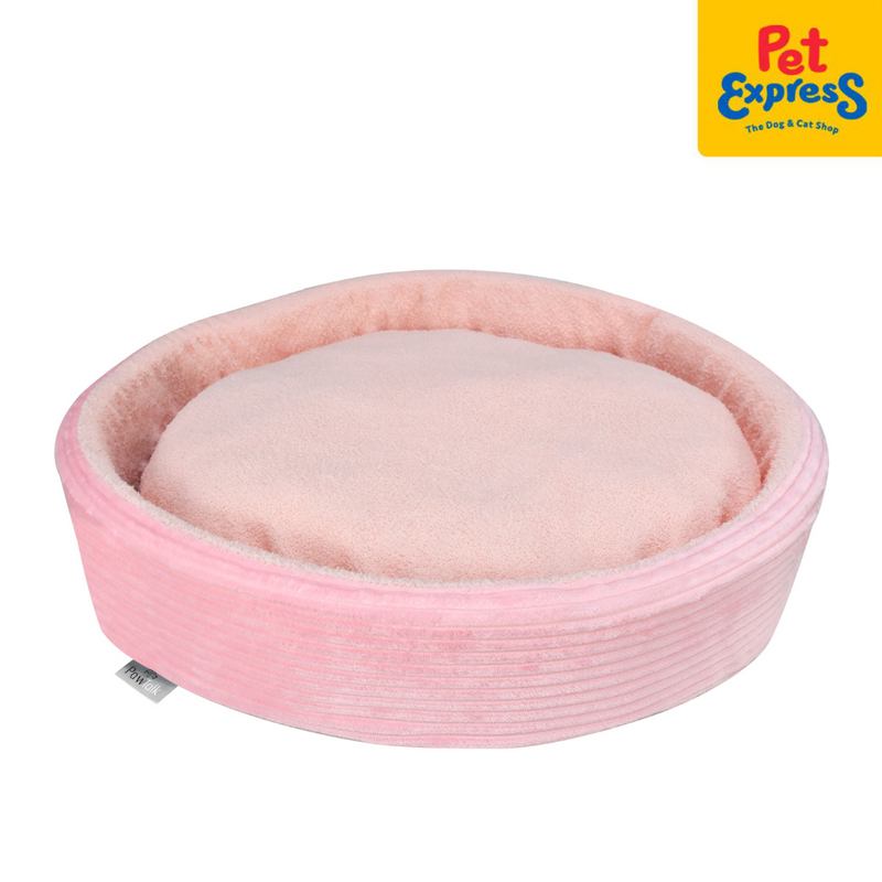PawTalk Barrel Nest Cushion Pet Bed Pink